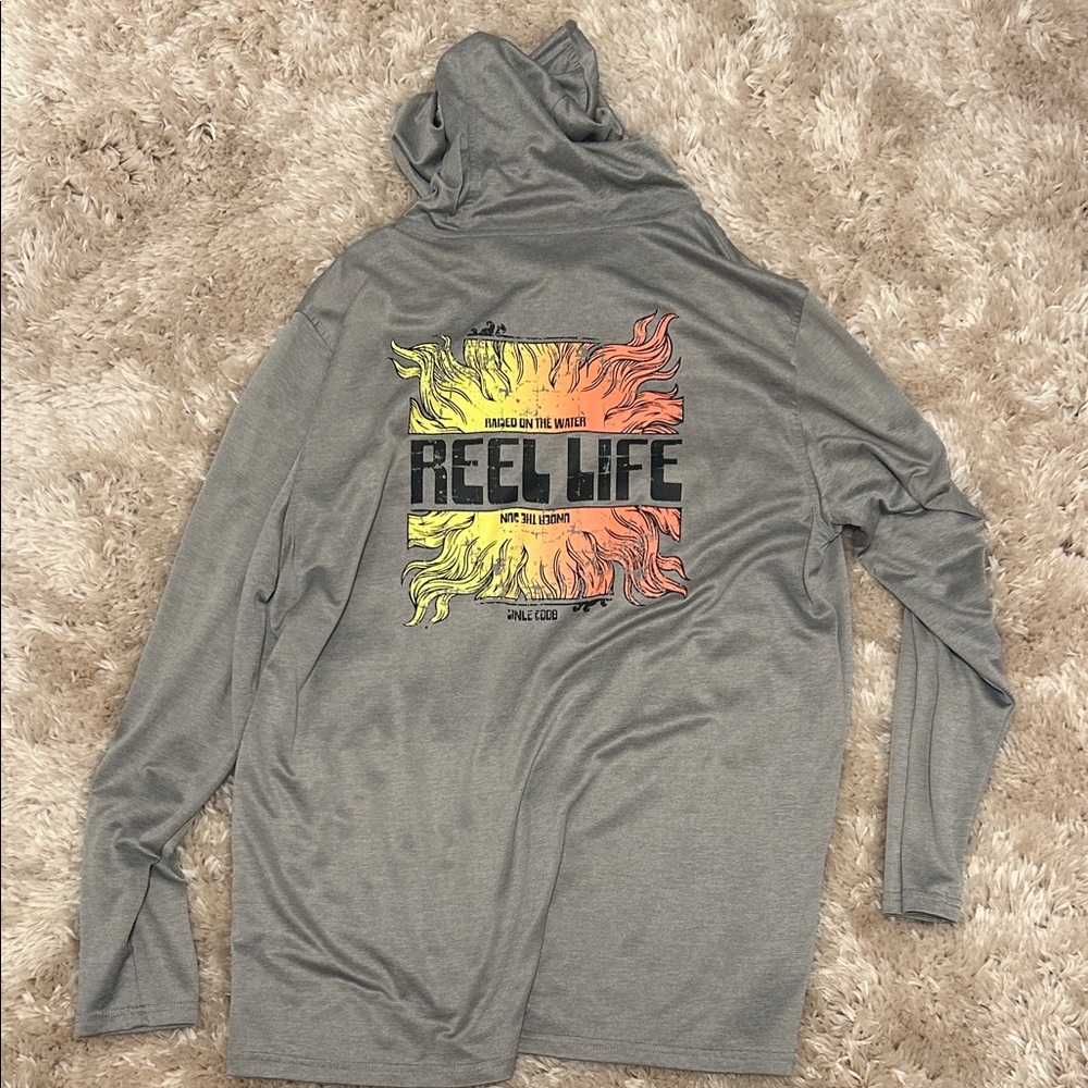 Reel Life Gray Men's Swim Rash Guard